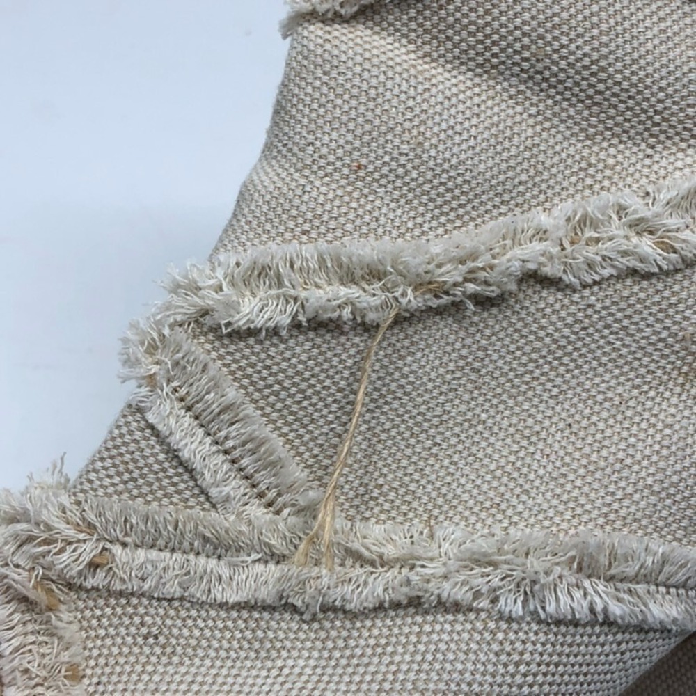 Seychelles Ankle Boots Beige Fabric Fringe Block Heel Zip Round Toe Womens 10 - Picture 13 of 16